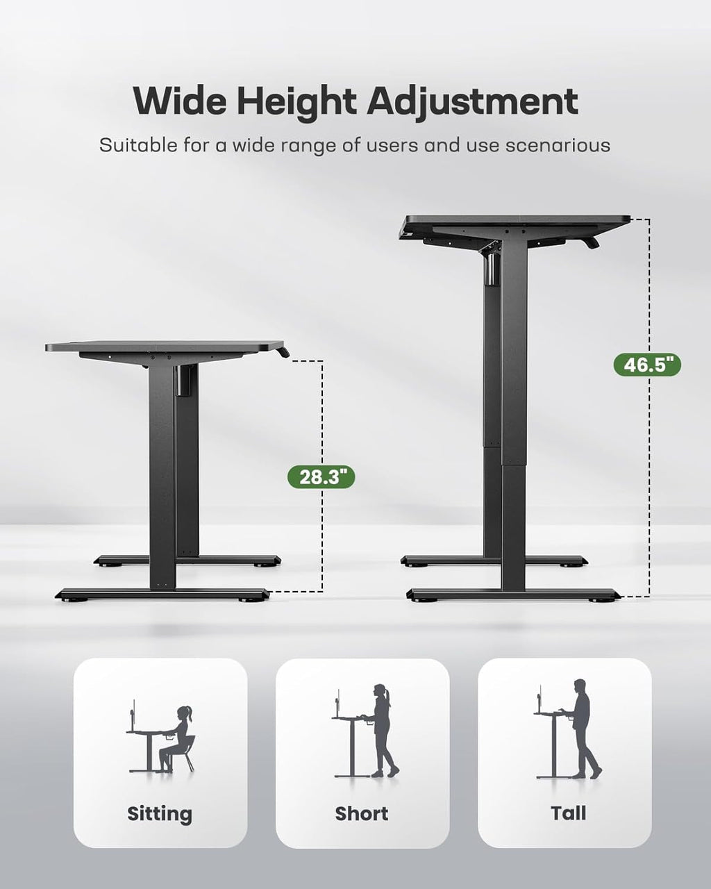 DeskCraft Memory Standing Desk 48" White