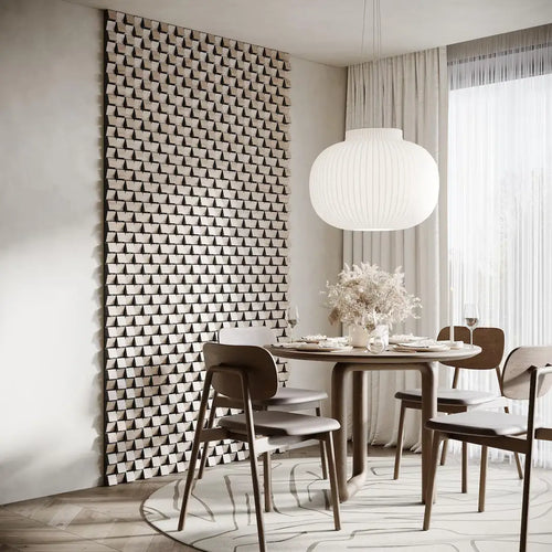 DeskCraft Zarina 3D Mosaic Slat Acoustic Panel for Professional Home Office Sound Absorption