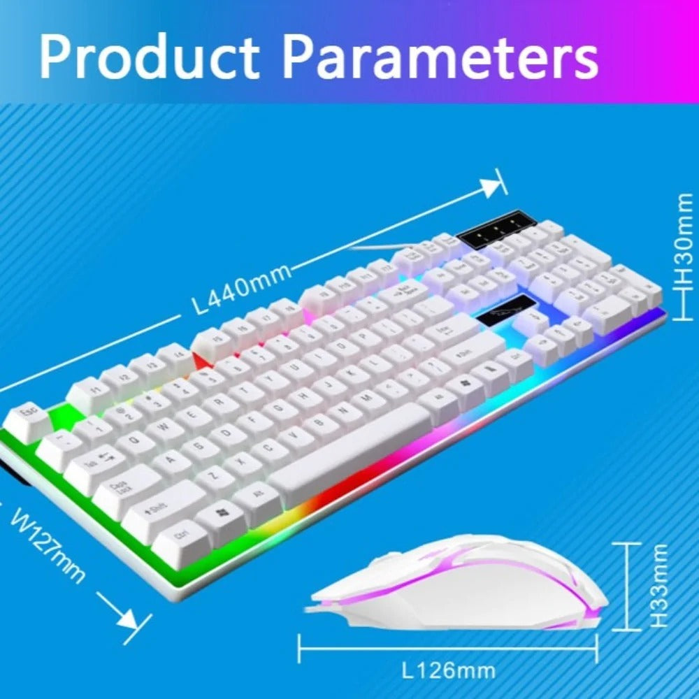 White Gaming Keyboard Close-up with DeskCraft Ergonomic Design