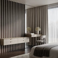 DeskCraft Acoustic Slat Wood Panel 2in - Professional Home Office Acoustic Treatment