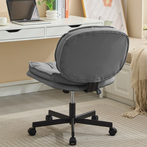 Full Workspace View with DeskCraft Ergonomic Chair in Home Office Setting