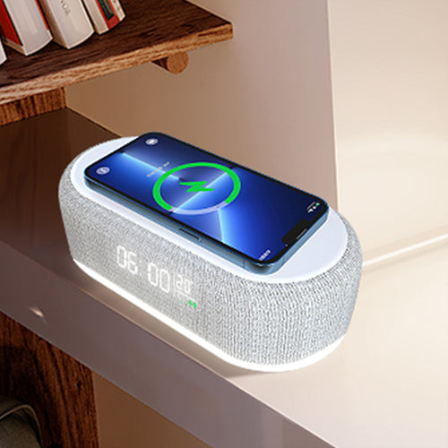 Premium Home Office Tech: DeskCraft Charging Station Side Angle View