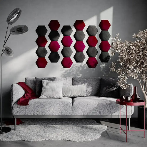 Hexagonal Acoustic Panel Close-up - DeskCraft Sound Absorption Solution