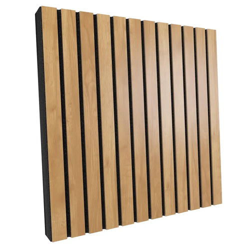 Close-up of DeskCraft Acoustic Panel Wood Texture and Design
