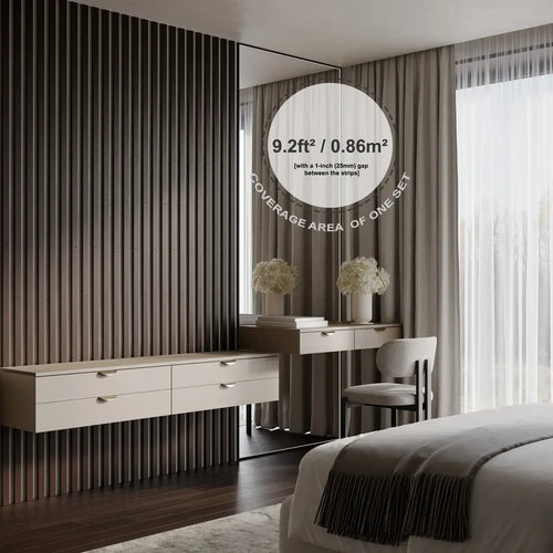 Close-up of DeskCraft Acoustic Panel Wood Slat Design