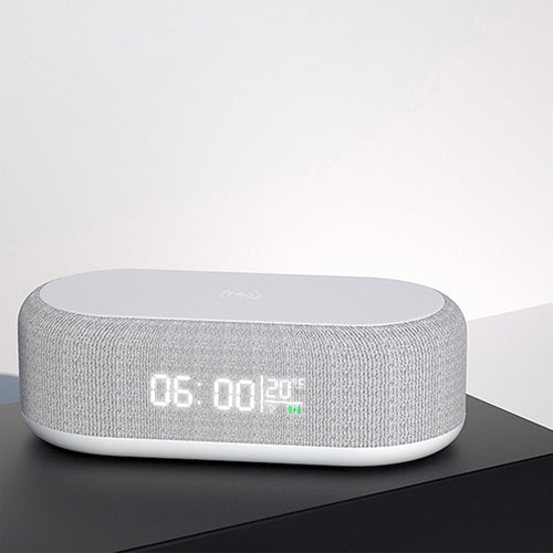 Sleek Wireless Charging Station with Digital LED Clock by DeskCraft
