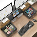 DeskCraft Dual Monitor Riser with Drawers - Premium Home Office Monitor Stand