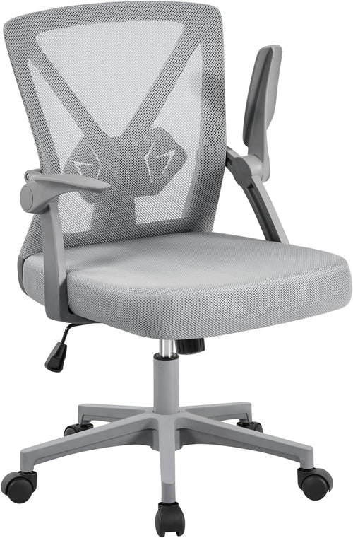 Gray mesh ergonomic office chair from DeskCraft showing side profile
