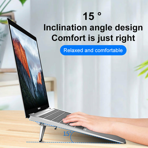 Sleek aluminum laptop stand from DeskCraft with advanced cooling technology