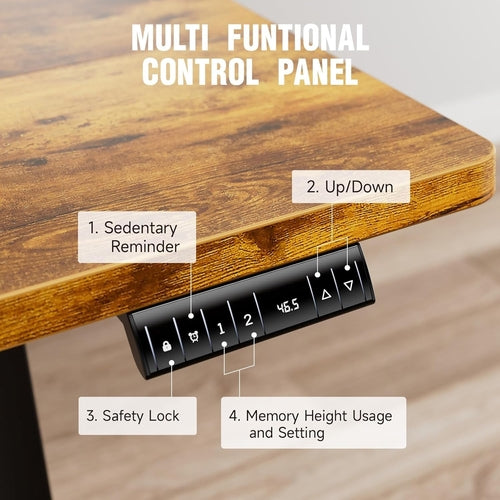 DeskCraft Standing Desk Control Panel with Memory Height Preset Buttons