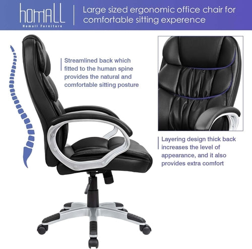 Close-up of Chair's Adjustable Armrests and Premium PU Leather Finish