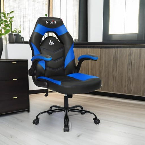 DeskCraft Gaming Chair Blue - Premium Ergonomic Home Office Chair Full View