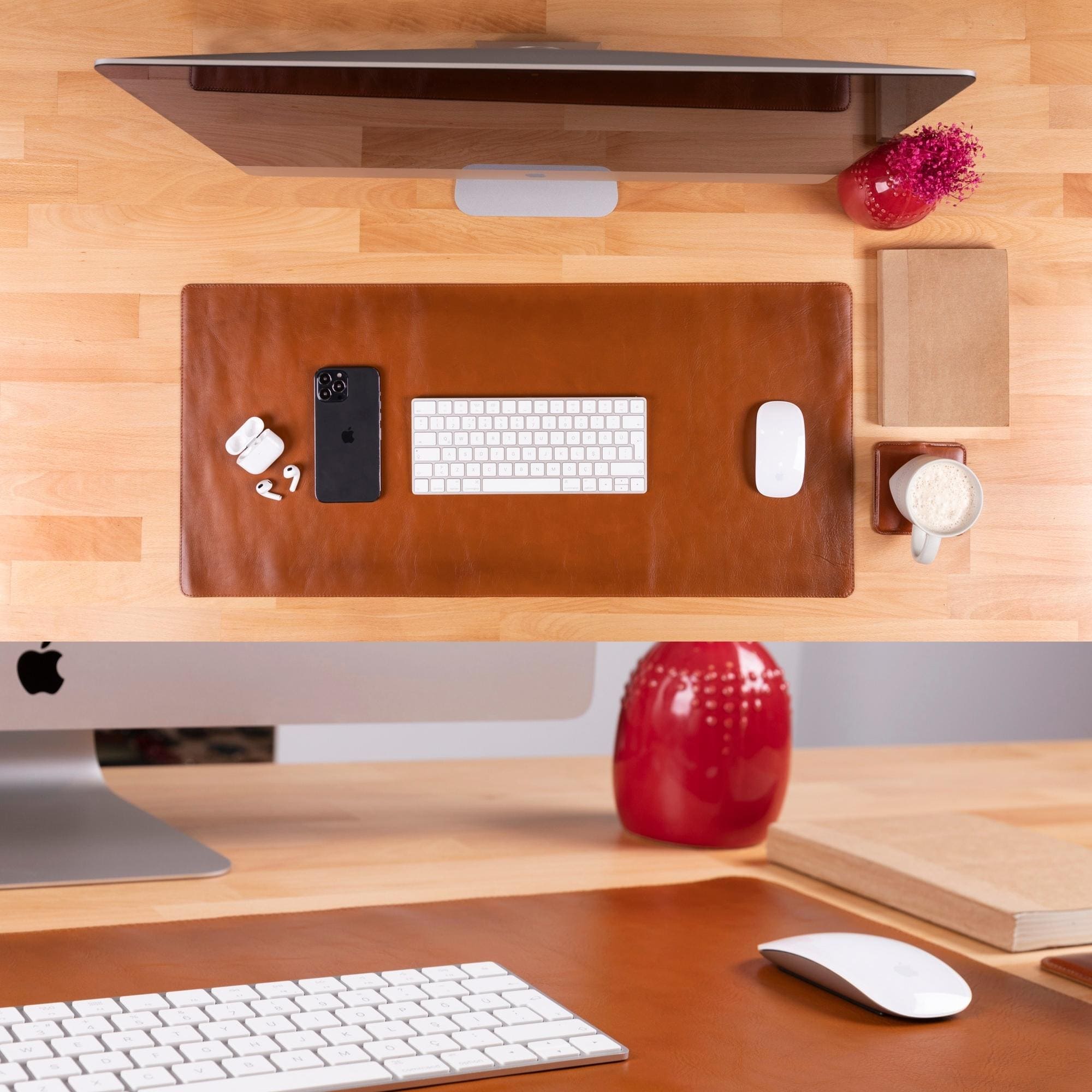 DeskCraft Large Leather Desk Pad 36x19