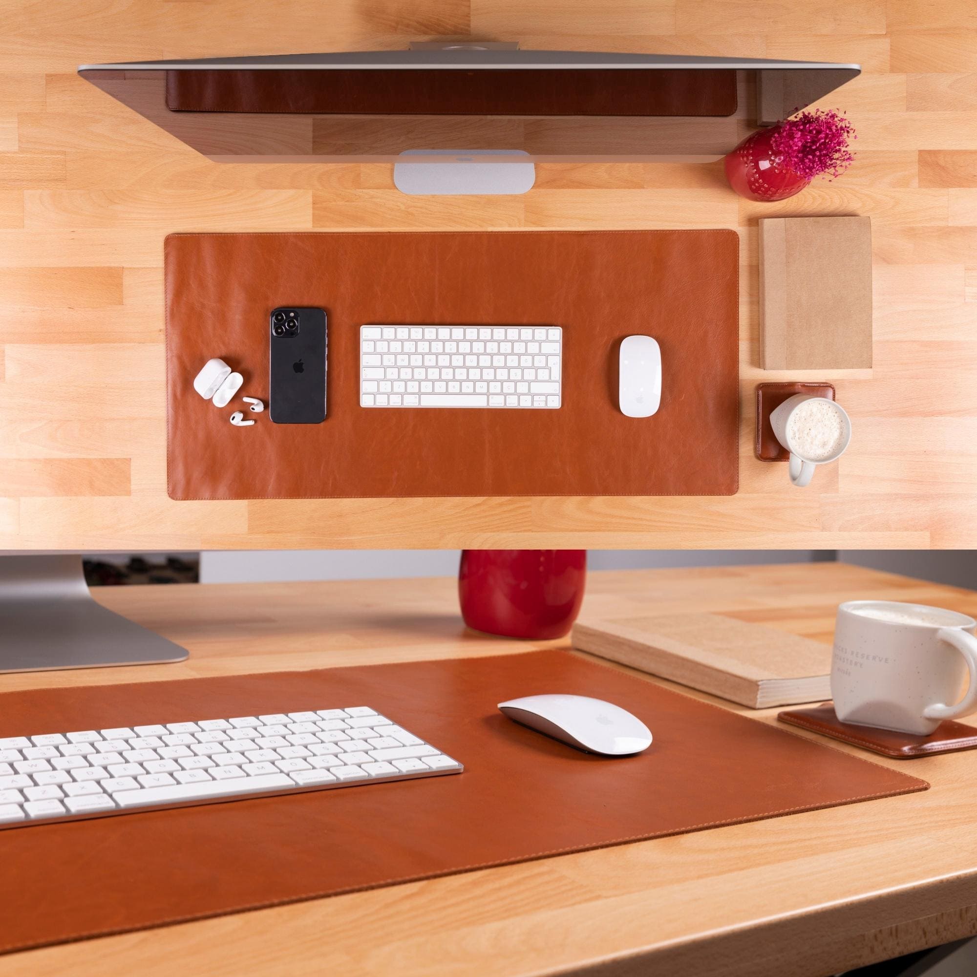 DeskCraft Large Leather Desk Pad 36x19