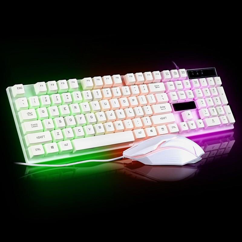 DeskCraft Gaming Keyboard & Mouse Set White - Professional Home Office Peripherals